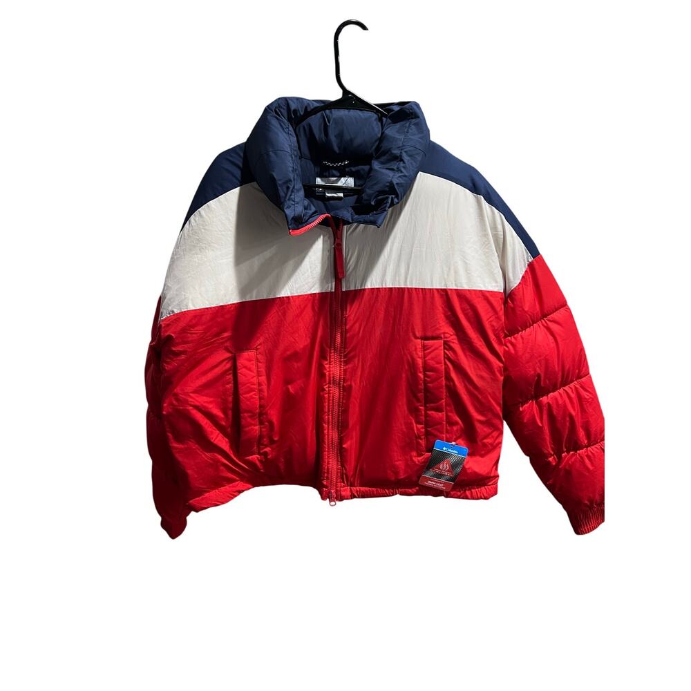 Columbia Pike Lake Cropped Jacket Women’s XL Omni-Heat Red White Blue NWT